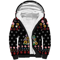 Hippie Xmas Sherpa Hoodie Hippie Flower Christmas Tree - Wonder Print Shop
