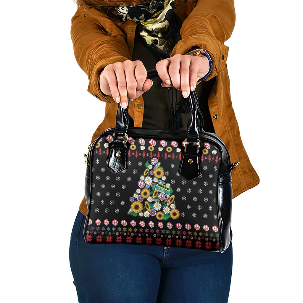 Hippie Xmas Shoulder Handbag Hippie Flower Christmas Tree