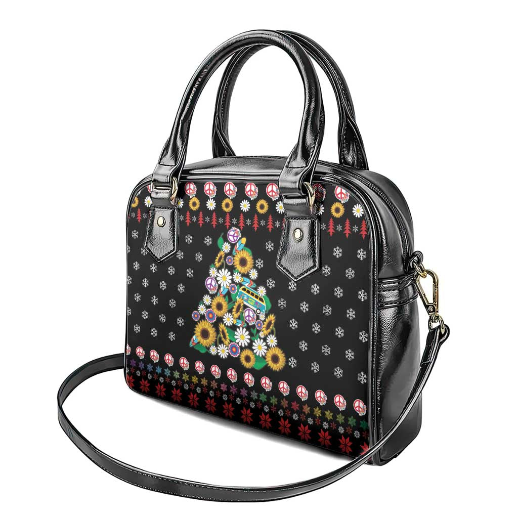Hippie Xmas Shoulder Handbag Hippie Flower Christmas Tree
