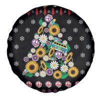 Hippie Xmas Spare Tire Cover Hippie Flower Christmas Tree - Wonder Print Shop