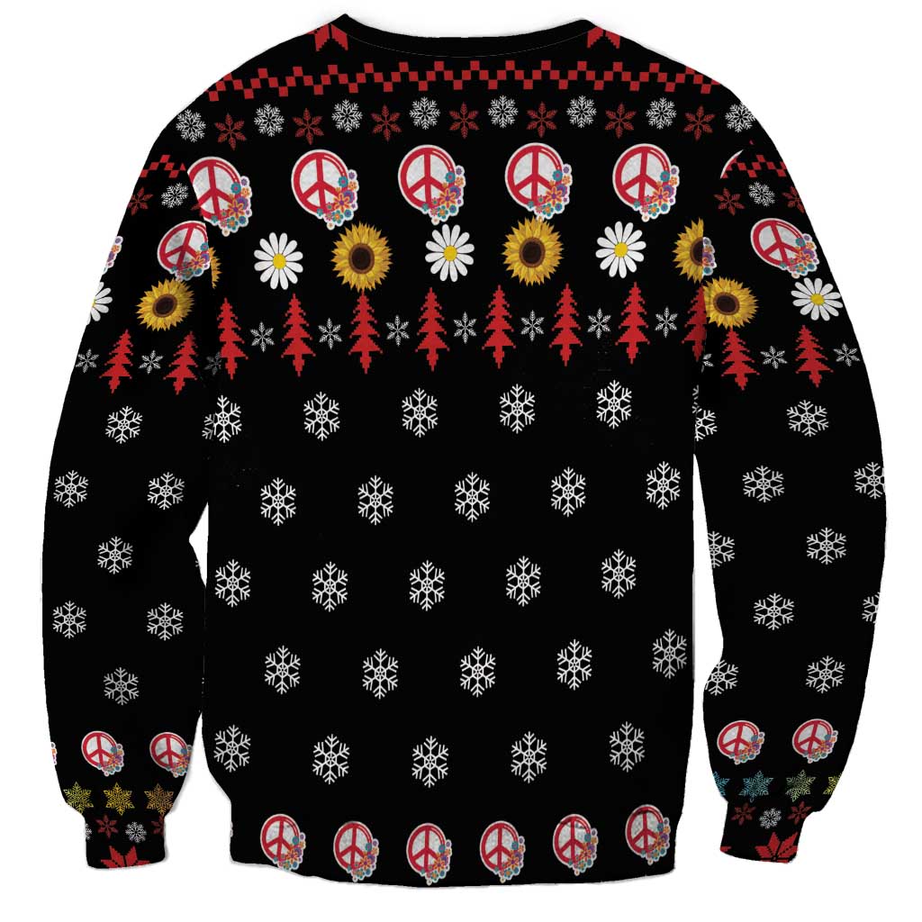 Hippie Xmas Sweatshirt Hippie Flower Christmas Tree - Wonder Print Shop