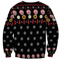 Hippie Xmas Sweatshirt Hippie Flower Christmas Tree - Wonder Print Shop