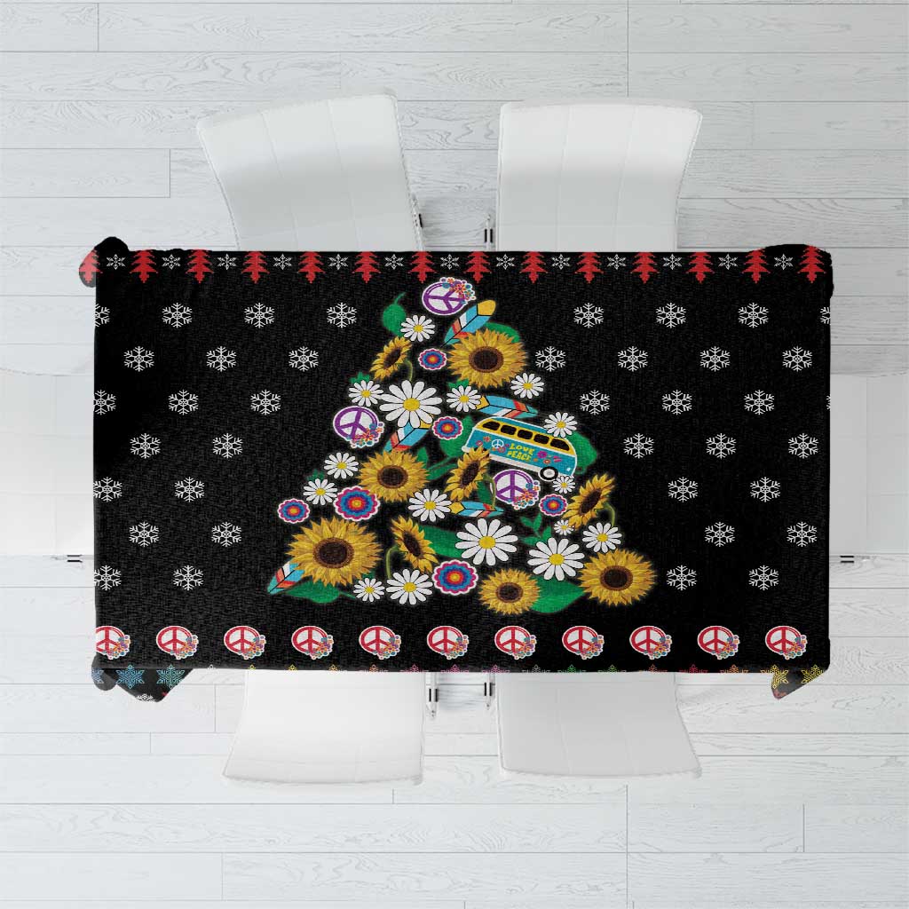 Hippie Xmas Tablecloth Hippie Flower Christmas Tree - Wonder Print Shop