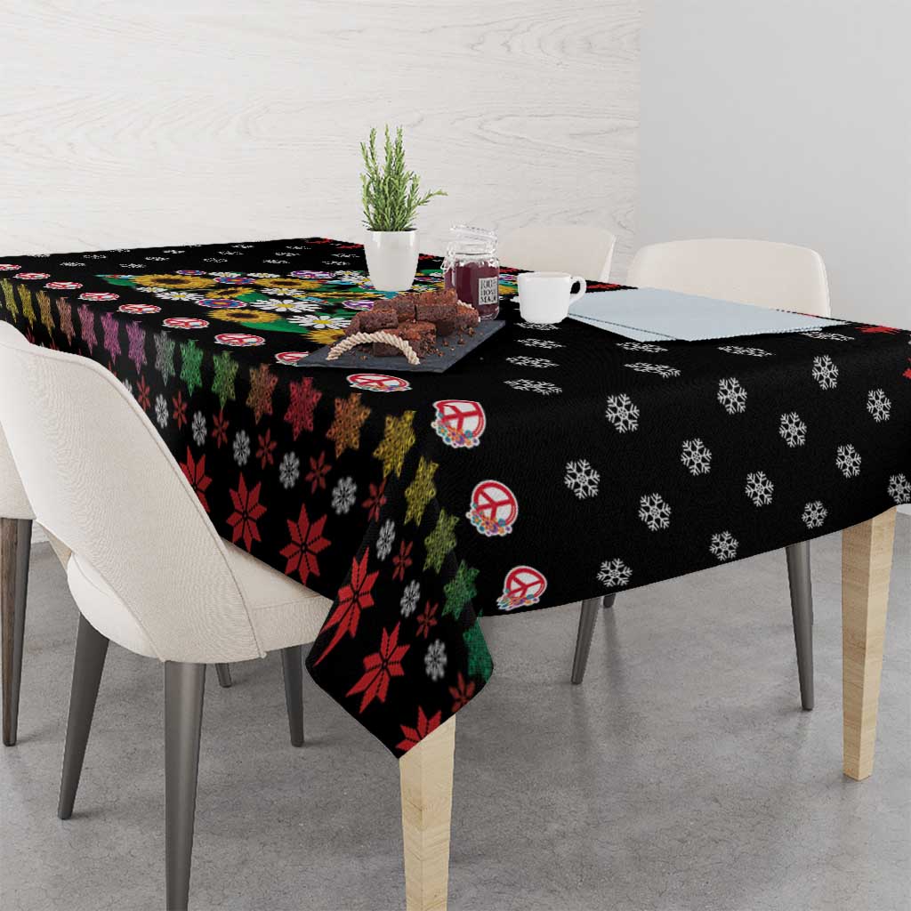 Hippie Xmas Tablecloth Hippie Flower Christmas Tree - Wonder Print Shop