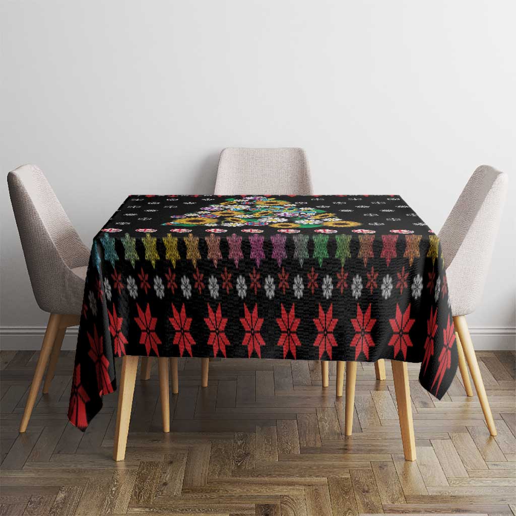 Hippie Xmas Tablecloth Hippie Flower Christmas Tree - Wonder Print Shop