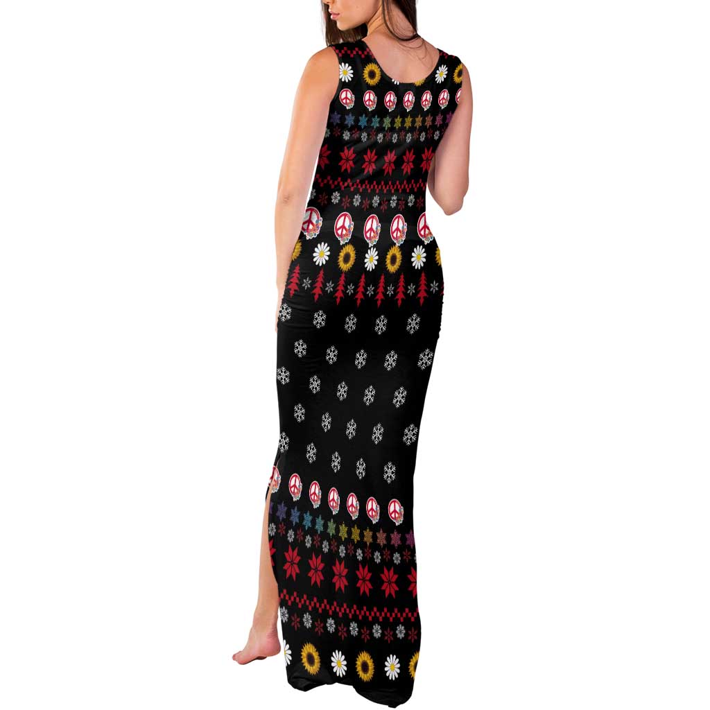 Hippie Xmas Tank Maxi Dress Hippie Flower Christmas Tree - Wonder Print Shop