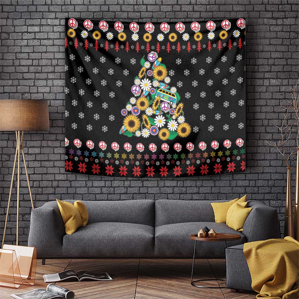 Hippie Xmas Tapestry Hippie Flower Christmas Tree - Wonder Print Shop
