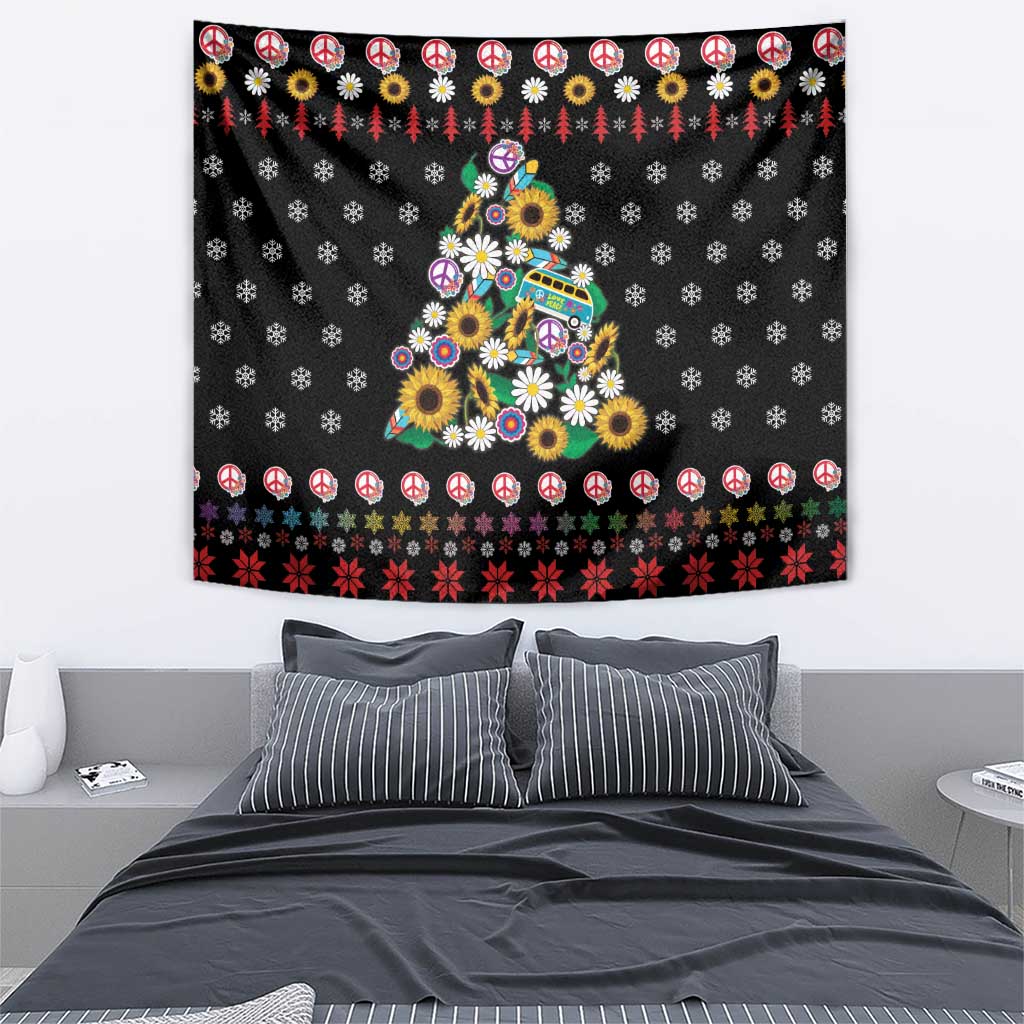 Hippie Xmas Tapestry Hippie Flower Christmas Tree - Wonder Print Shop