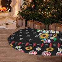 Hippie Xmas Tree Skirt Hippie Flower Christmas Tree - Wonder Print Shop