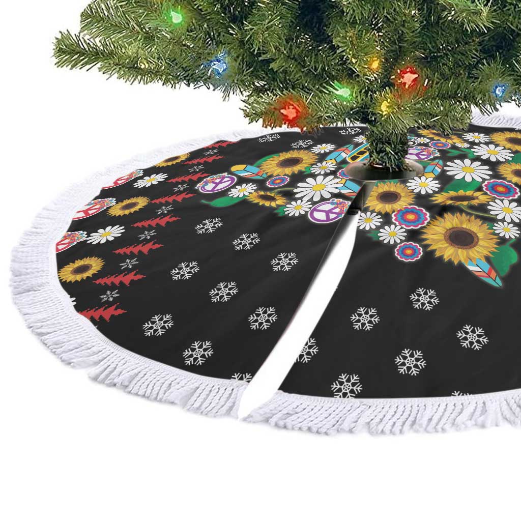 Hippie Xmas Tree Skirt Hippie Flower Christmas Tree - Wonder Print Shop
