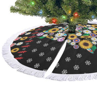 Hippie Xmas Tree Skirt Hippie Flower Christmas Tree - Wonder Print Shop