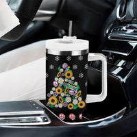 Hippie Xmas Tumbler With Handle Hippie Flower Christmas Tree - Wonder Print Shop