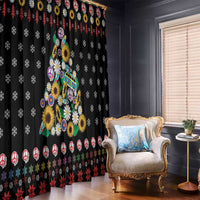 Hippie Xmas Window Curtain Hippie Flower Christmas Tree - Wonder Print Shop