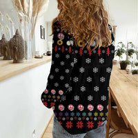 Hippie Xmas Women Casual Shirt Hippie Flower Christmas Tree - Wonder Print Shop
