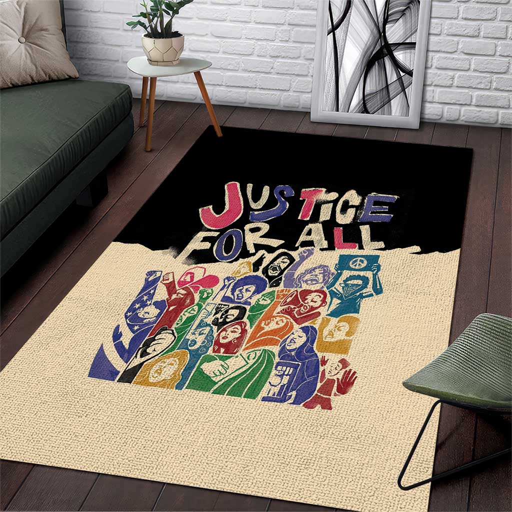 African Stand Firm Justice Now Area Rug
