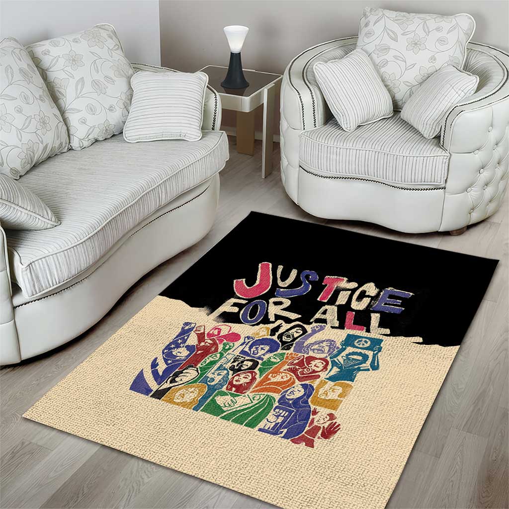 African Stand Firm Justice Now Area Rug