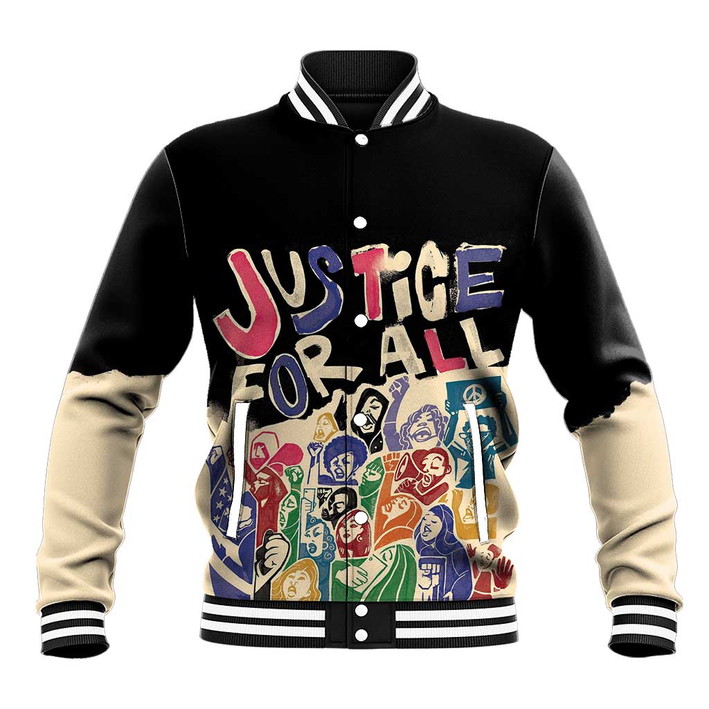 African Stand Firm Justice Now Baseball Jacket