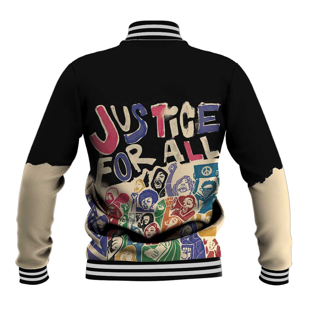 African Stand Firm Justice Now Baseball Jacket