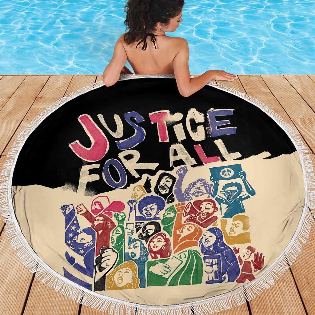 African Stand Firm Justice Now Beach Blanket