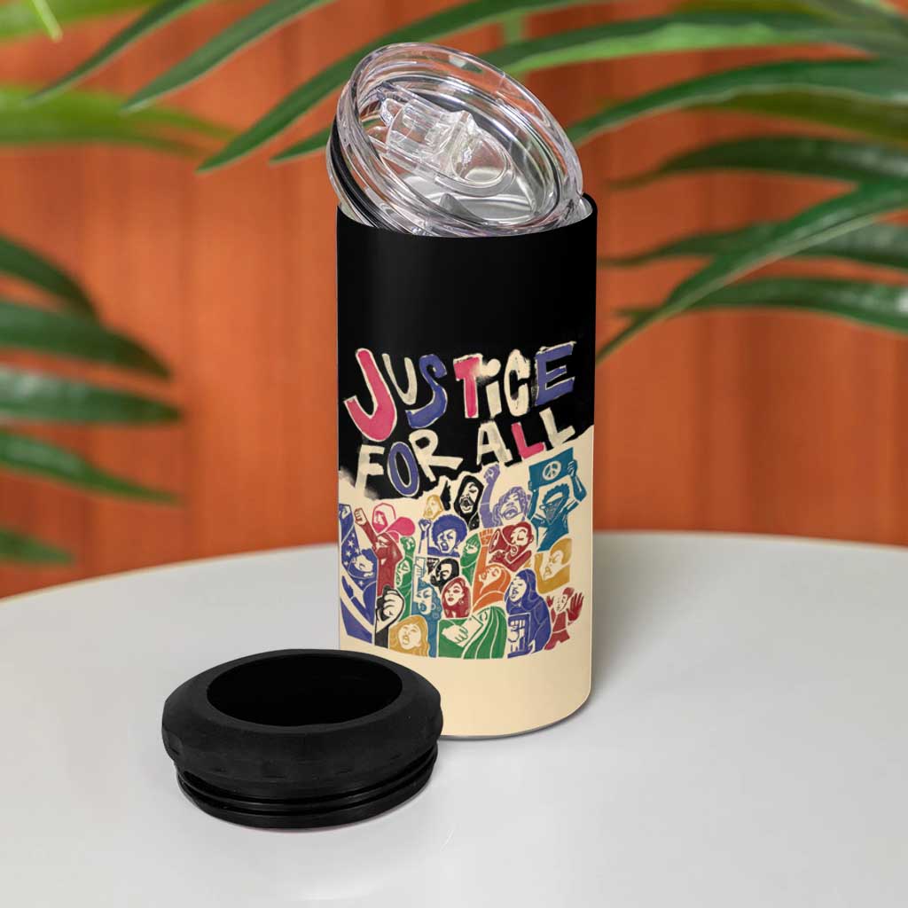 African Stand Firm Justice Now 4 in 1 Can Cooler Tumbler