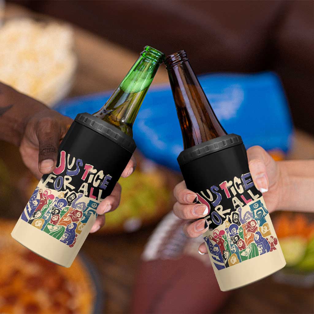 African Stand Firm Justice Now 4 in 1 Can Cooler Tumbler