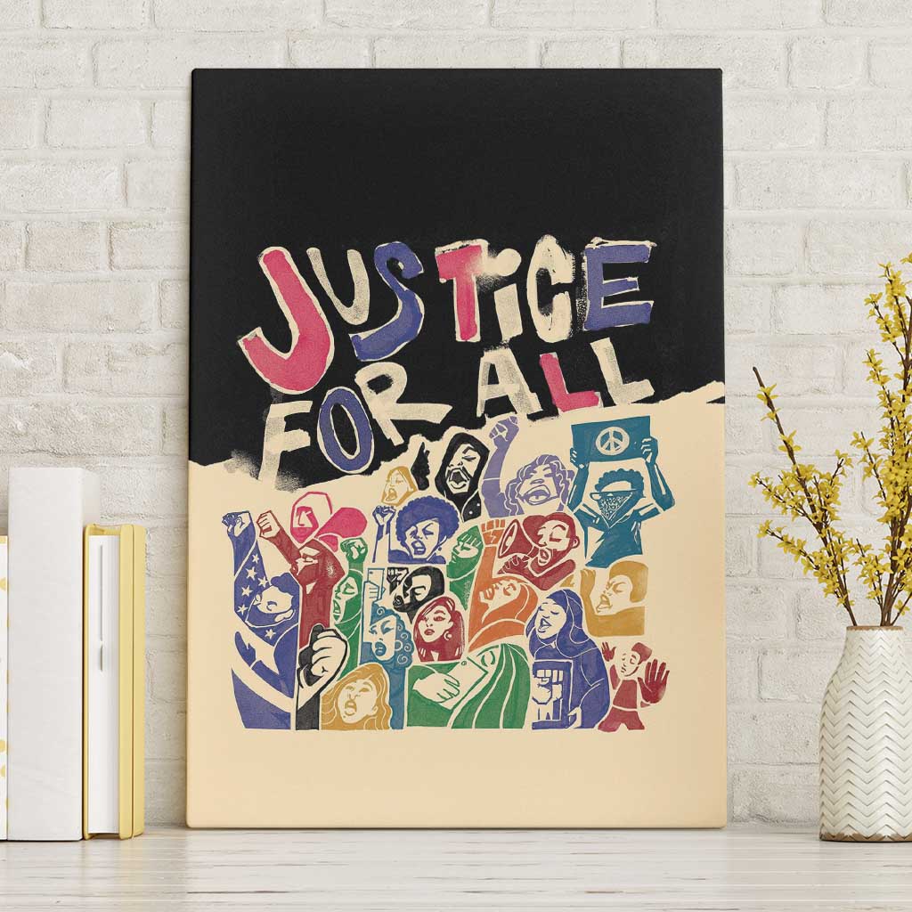 African Stand Firm Justice Now Canvas Wall Art