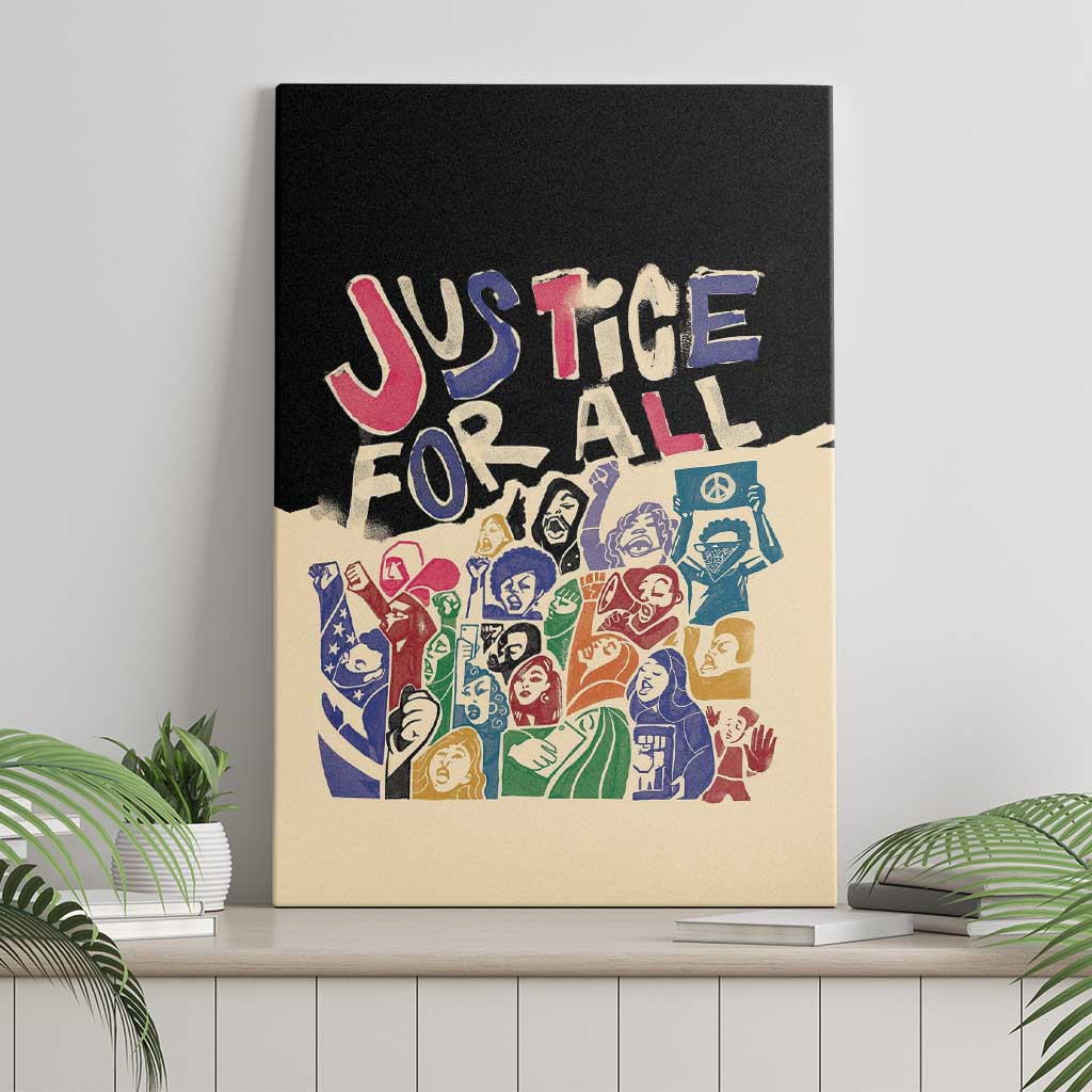 African Stand Firm Justice Now Canvas Wall Art