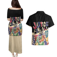African Stand Firm Justice Now Couples Matching Puletasi and Hawaiian Shirt