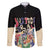 African Stand Firm Justice Now Family Matching Long Sleeve Bodycon Dress and Hawaiian Shirt