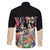 African Stand Firm Justice Now Family Matching Long Sleeve Bodycon Dress and Hawaiian Shirt