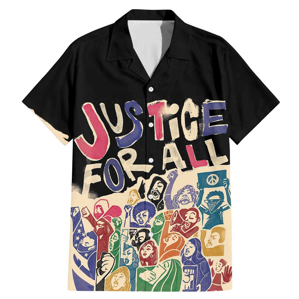 African Stand Firm Justice Now Family Matching Mermaid Dress and Hawaiian Shirt