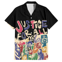 African Stand Firm Justice Now Family Matching Off The Shoulder Long Sleeve Dress and Hawaiian Shirt