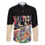 African Stand Firm Justice Now Family Matching Off The Shoulder Long Sleeve Dress and Hawaiian Shirt