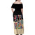 African Stand Firm Justice Now Family Matching Off Shoulder Maxi Dress and Hawaiian Shirt