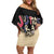African Stand Firm Justice Now Family Matching Off Shoulder Short Dress and Hawaiian Shirt