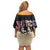 African Stand Firm Justice Now Family Matching Off Shoulder Short Dress and Hawaiian Shirt