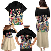 African Stand Firm Justice Now Family Matching Puletasi and Hawaiian Shirt
