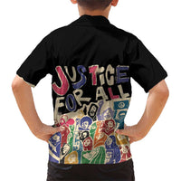 African Stand Firm Justice Now Family Matching Short Sleeve Bodycon Dress and Hawaiian Shirt