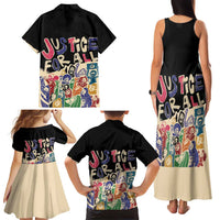 African Stand Firm Justice Now Family Matching Tank Maxi Dress and Hawaiian Shirt