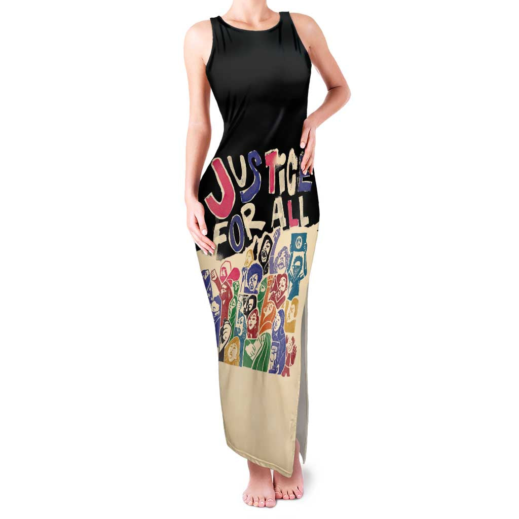 African Stand Firm Justice Now Family Matching Tank Maxi Dress and Hawaiian Shirt