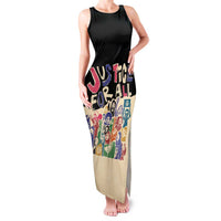 African Stand Firm Justice Now Family Matching Tank Maxi Dress and Hawaiian Shirt