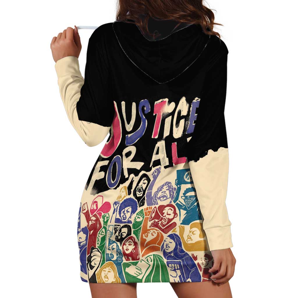 African Stand Firm Justice Now Hoodie Dress