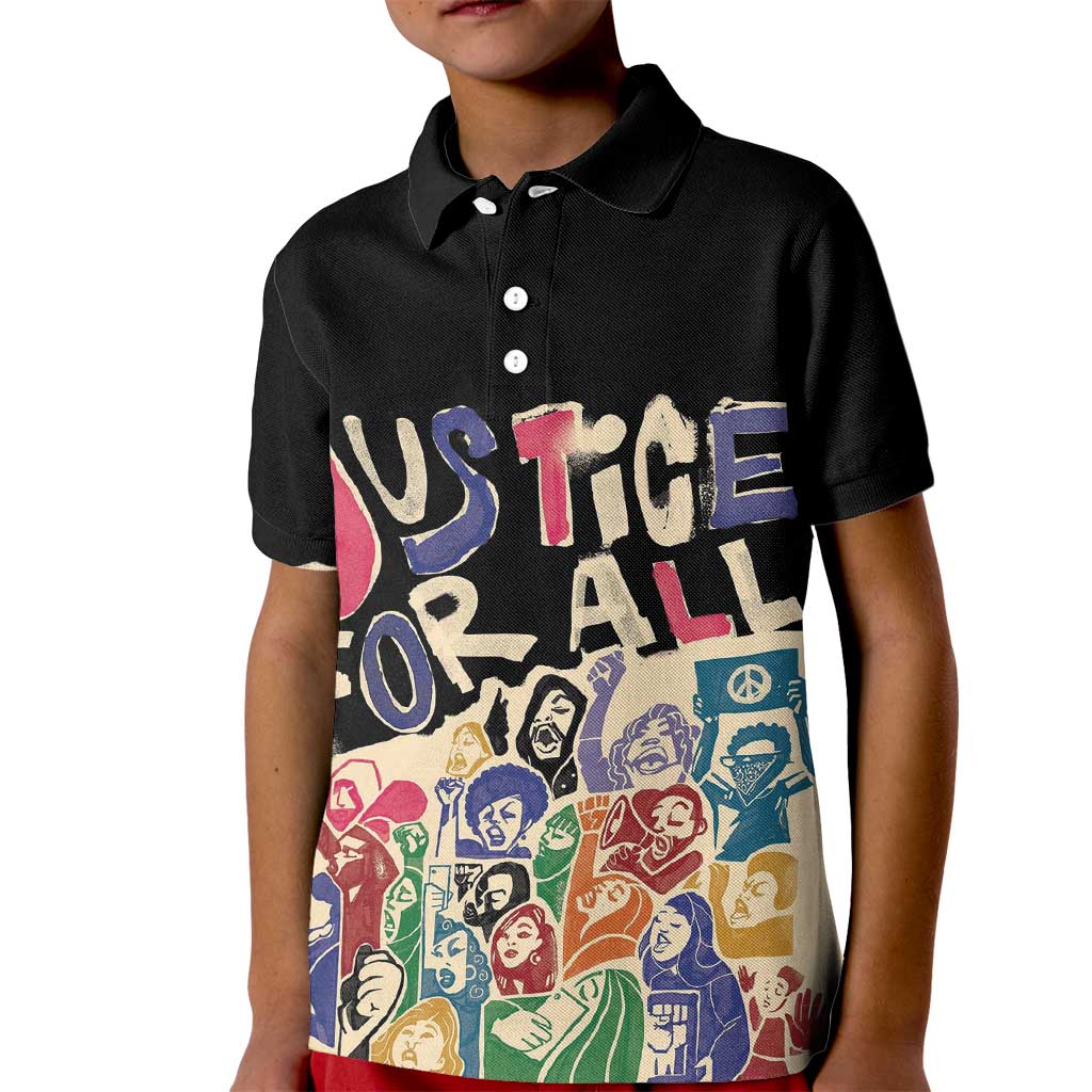 African Stand Firm Justice Now Kid Polo Shirt