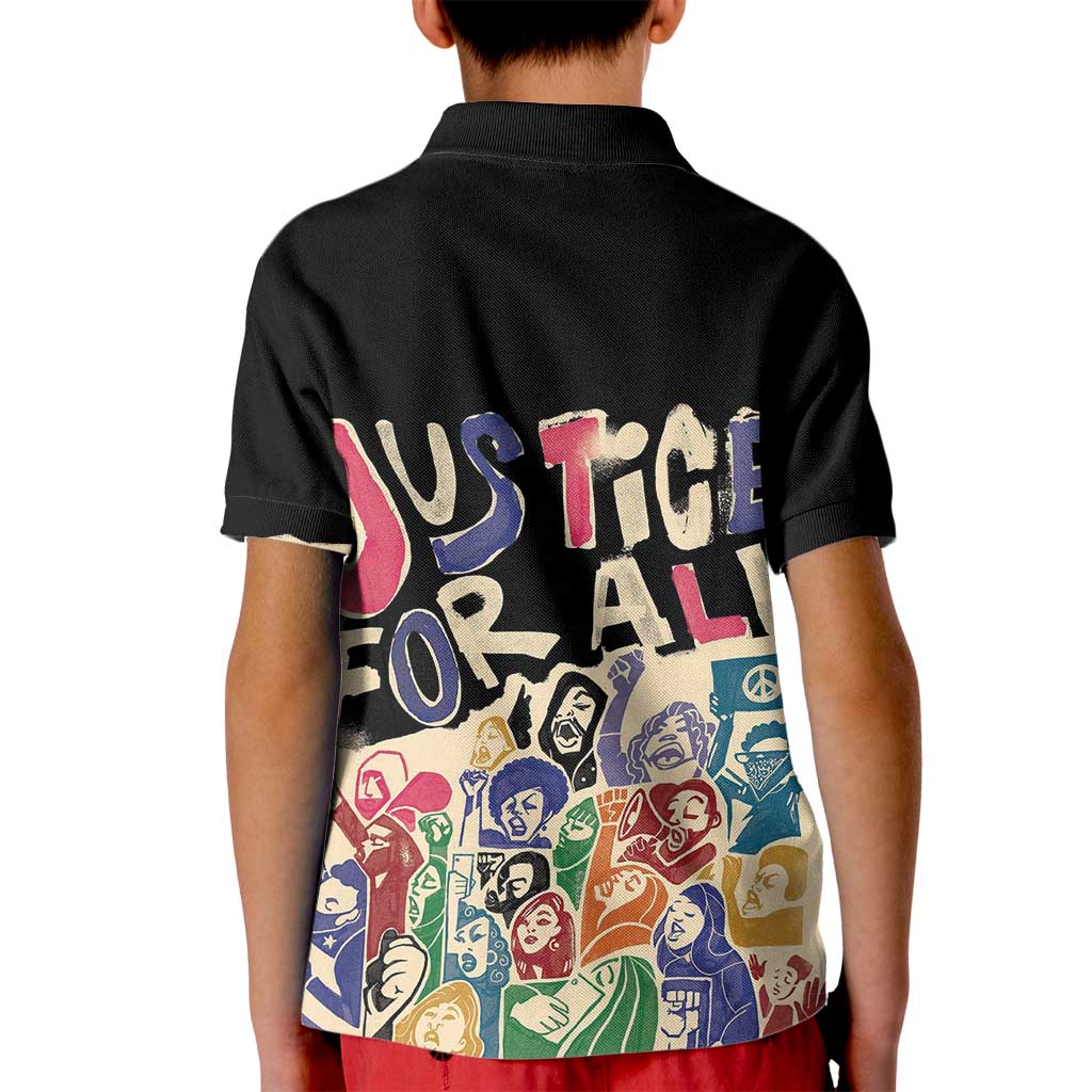 African Stand Firm Justice Now Kid Polo Shirt
