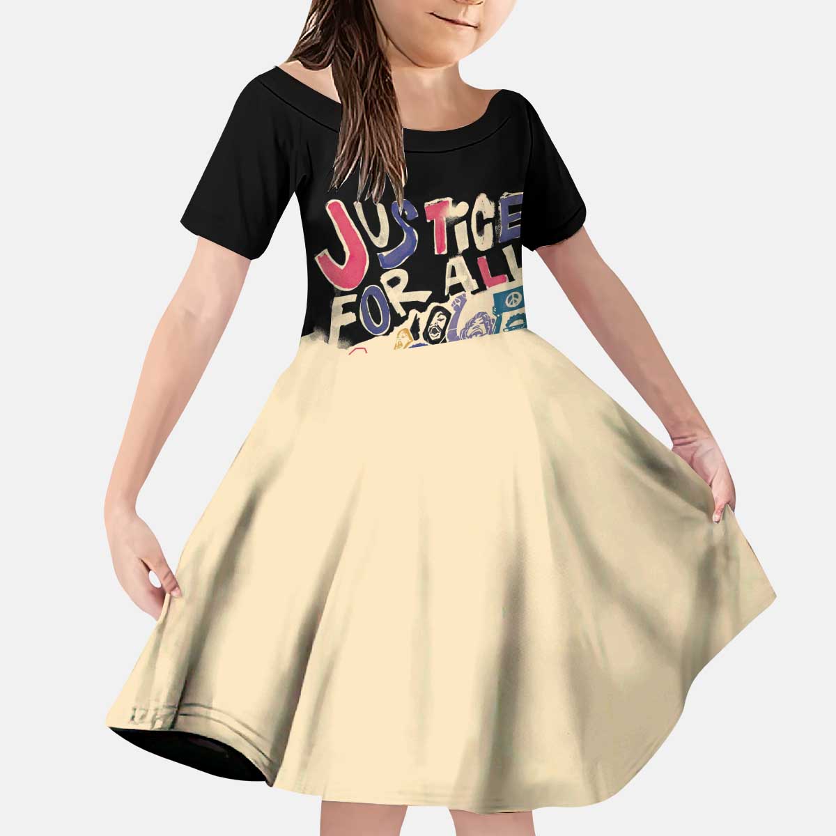 African Stand Firm Justice Now Kid Short Sleeve Dress