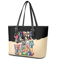 African Stand Firm Justice Now Leather Tote Bag