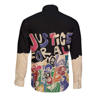 African Stand Firm Justice Now Long Sleeve Button Shirt