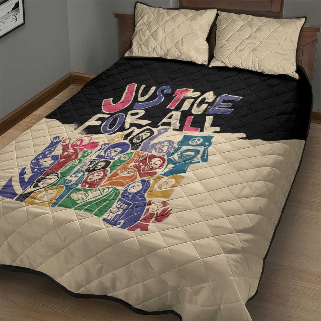 African Stand Firm Justice Now Quilt Bed Set