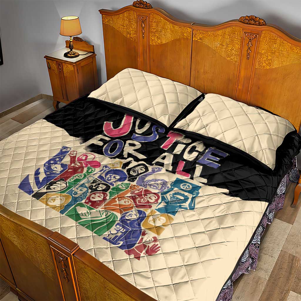 African Stand Firm Justice Now Quilt Bed Set