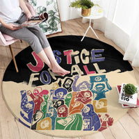 African Stand Firm Justice Now Round Carpet